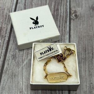 PLAYBOY RARE❗️VTG Playboy Gold Bracelet with Box & Tag Collector Vintage